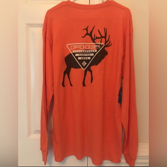 Columbia Other - Columbia PHG Moose Shirt Orange Long Sleeve Sz. Large
